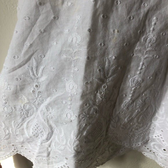 3 for $20❤️Sigrid Olsen Sleepwear White Pajama Top Embroidered 100% Cotton XS - Picture 4 of 7